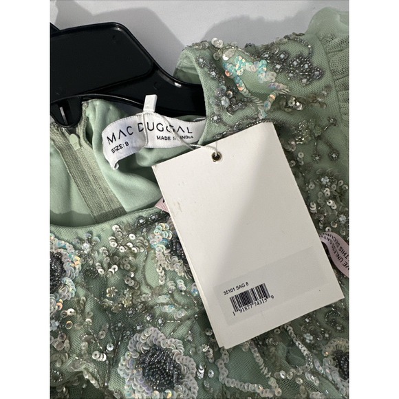 NWT MAC DUGGAL [ 8 ] 35101 Embellished Jewel Neck Tulle Ruffle Mini Dress #J1657 - Picture 4 of 15